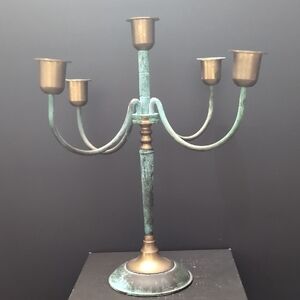 VGT,Mixed Metal Five Arm Candelabra.